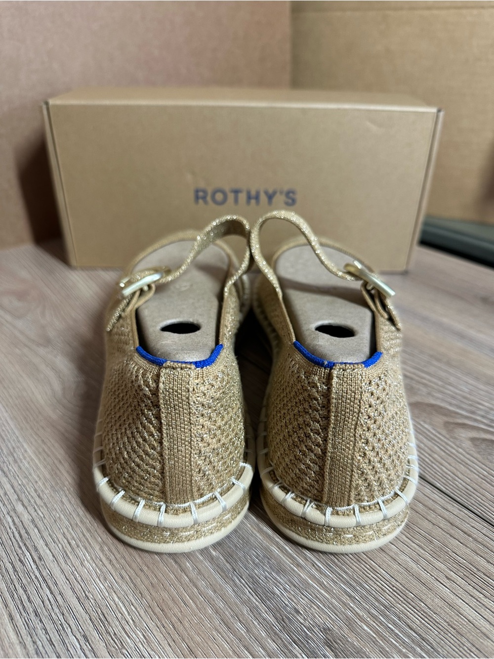 Rothy’s The Espadrille Mary Jane Metallic Golden Sun - Picture 10 of 16